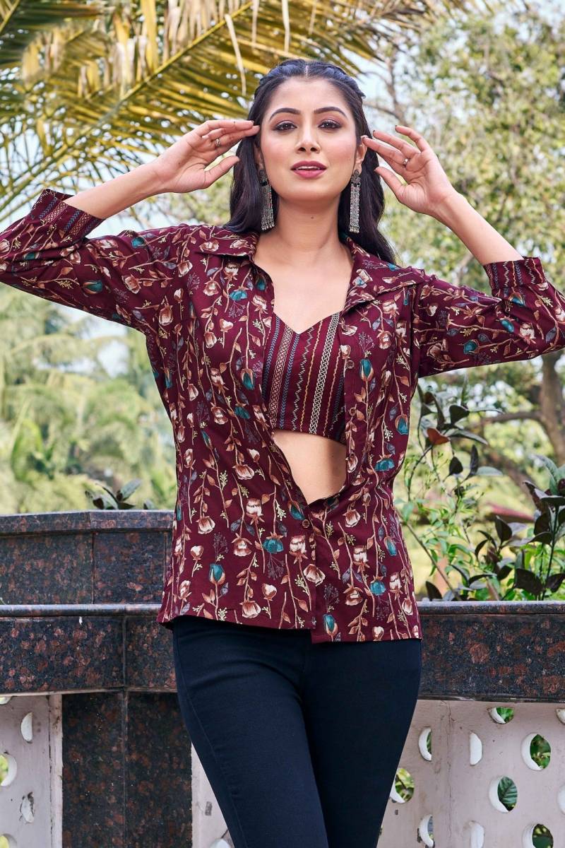 Ctz Mahavidya Rayon Printed Crop Top Collection