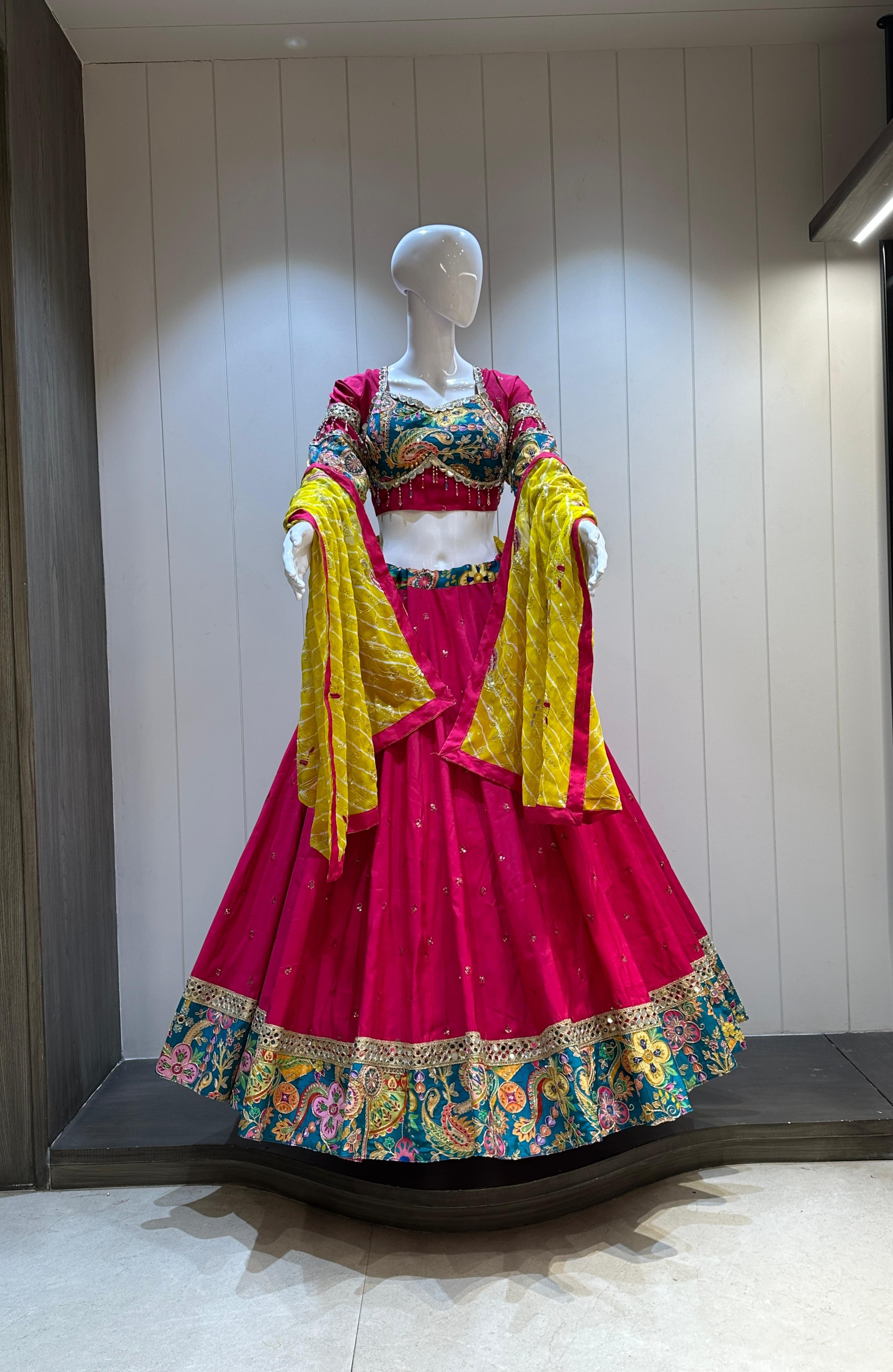 Scmd Anamika Roman Silk Sequence Work Lehenga Choli