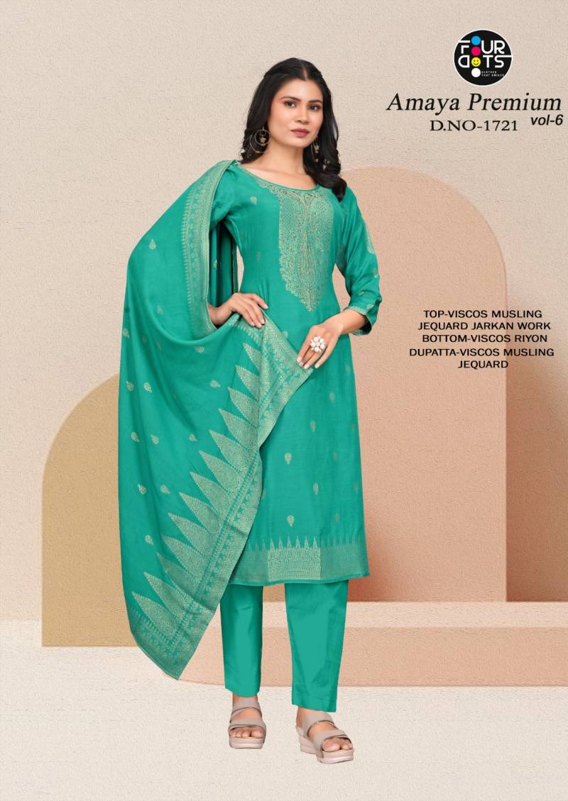 Four Dots Amaya Premium Vol 6 Viscose Musleen Dress Material