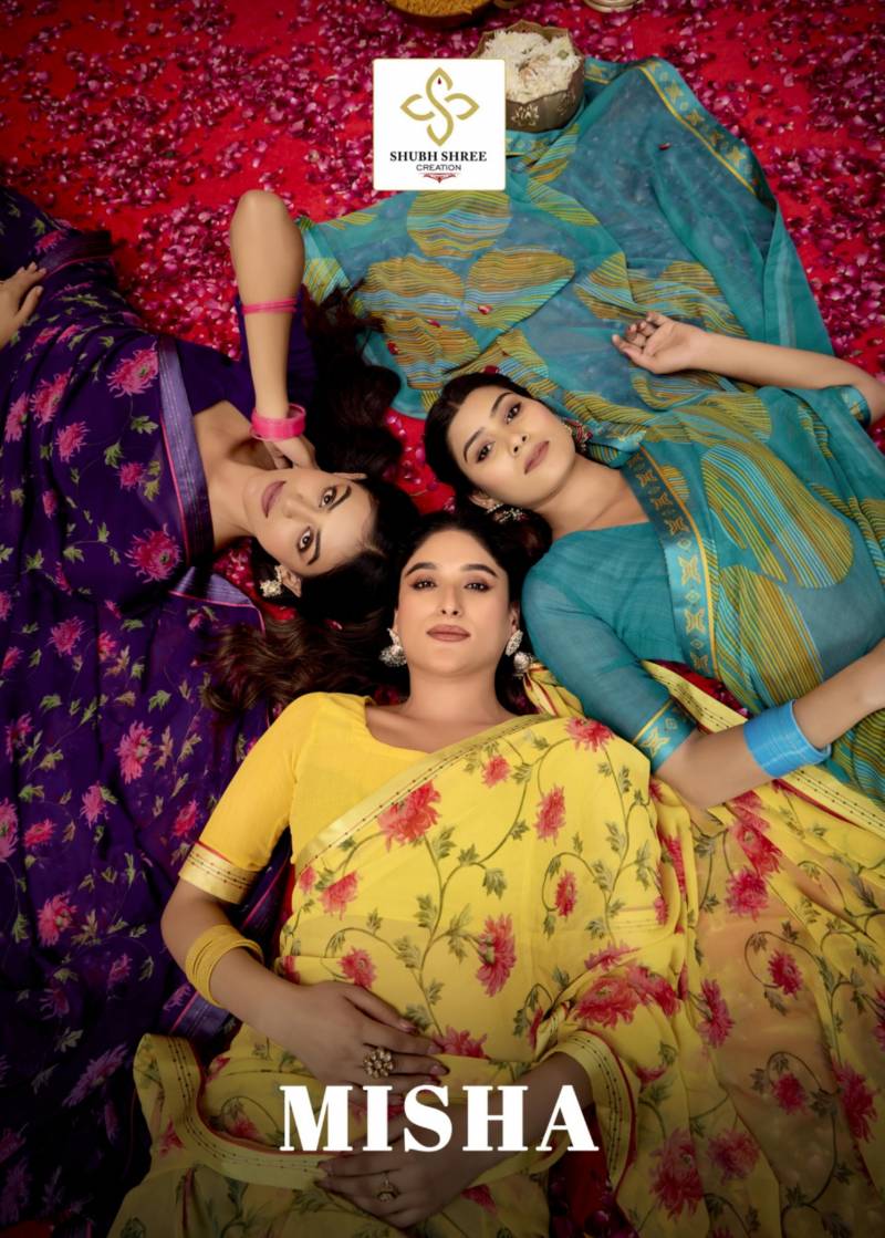 Shubh Shree Misha Georgette Daily Wear Saree Collection