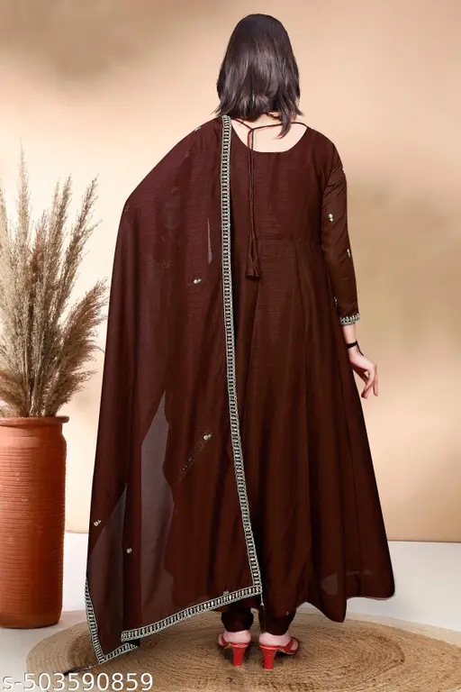 Navya Kurti 128 Party Wear Embroidery Worked Vichitra Silk Kurti with Pant and Dupatta Set 