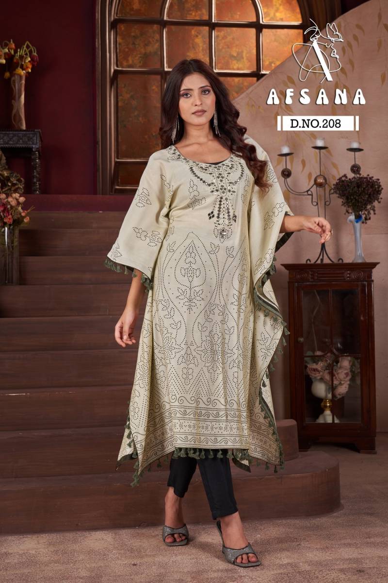 Afsana 208 Fancy Modal Printed Kaftan Collection