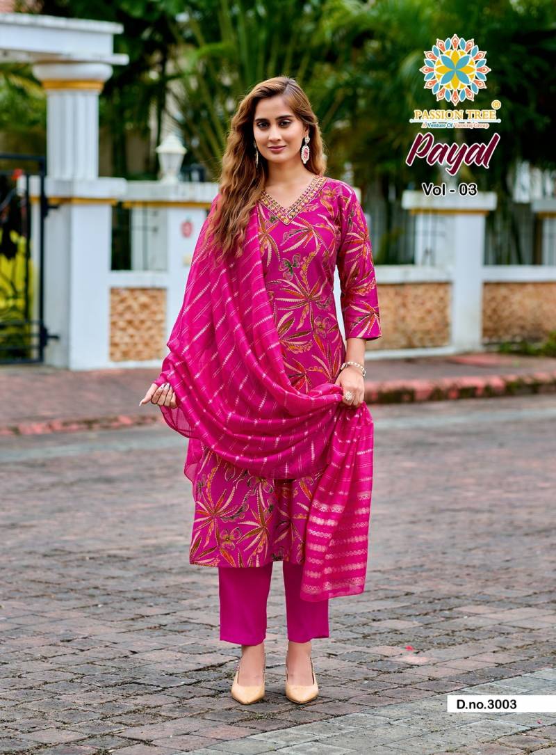 Payal Vol 3 By Passion Tree Vetican Printed Readymade Collection