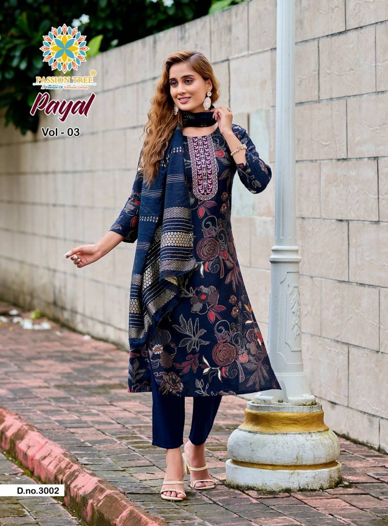 Payal Vol 3 By Passion Tree Vetican Printed Readymade Collection
