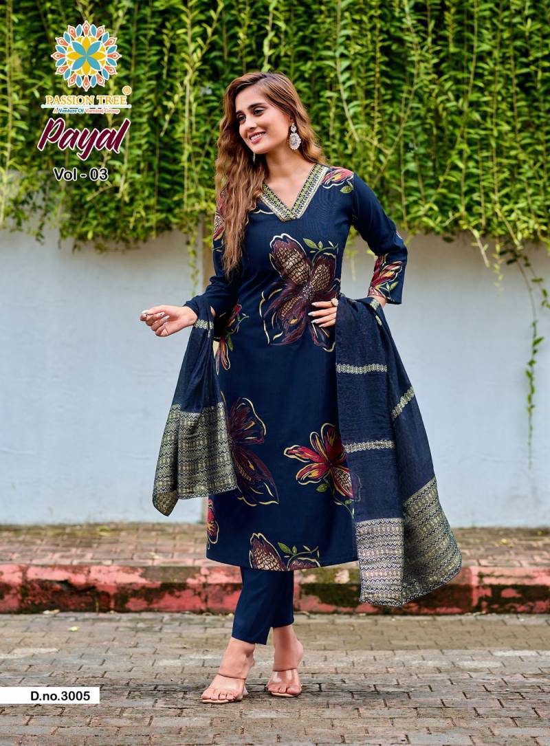 Payal Vol 3 By Passion Tree Vetican Printed Readymade Collection