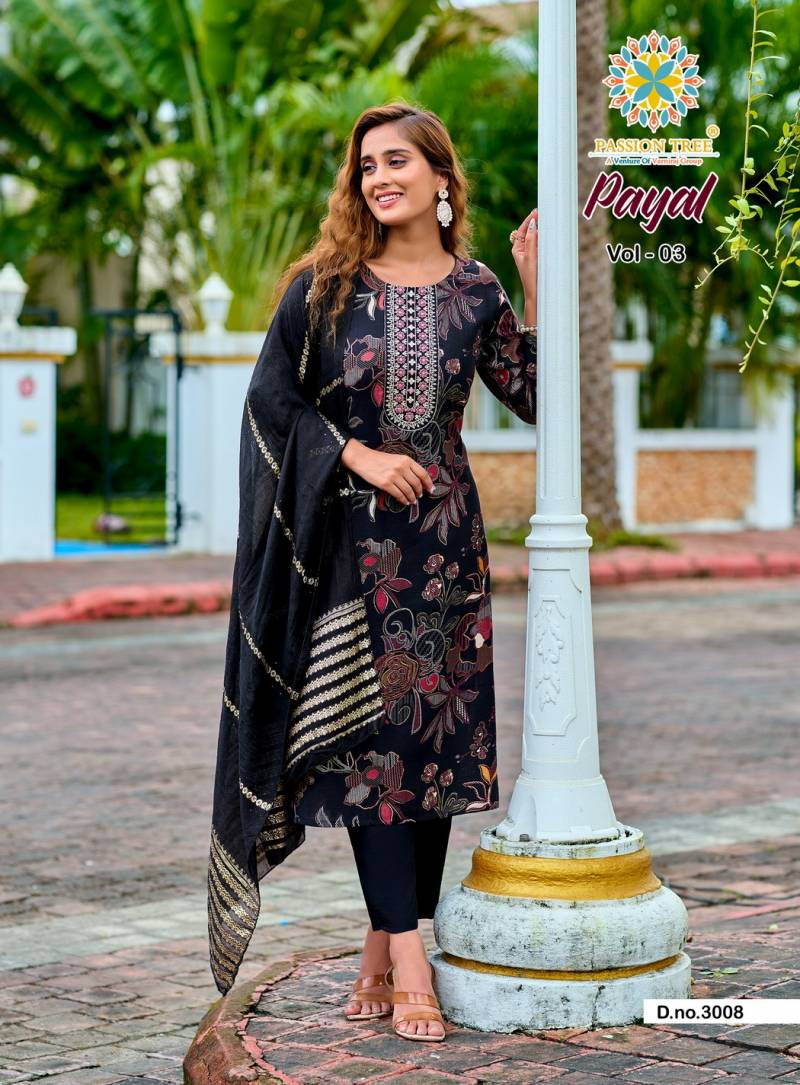 Payal Vol 3 By Passion Tree Vetican Printed Readymade Collection