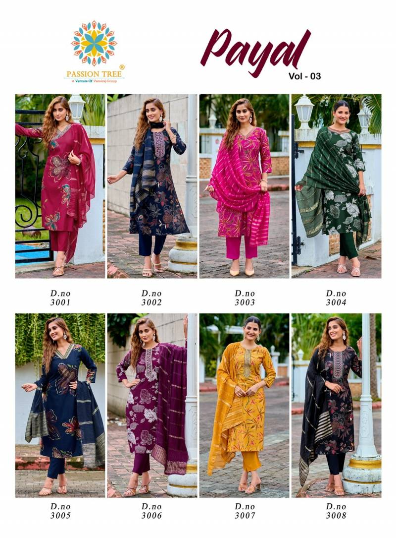 Payal Vol 3 By Passion Tree Vetican Printed Readymade Collection