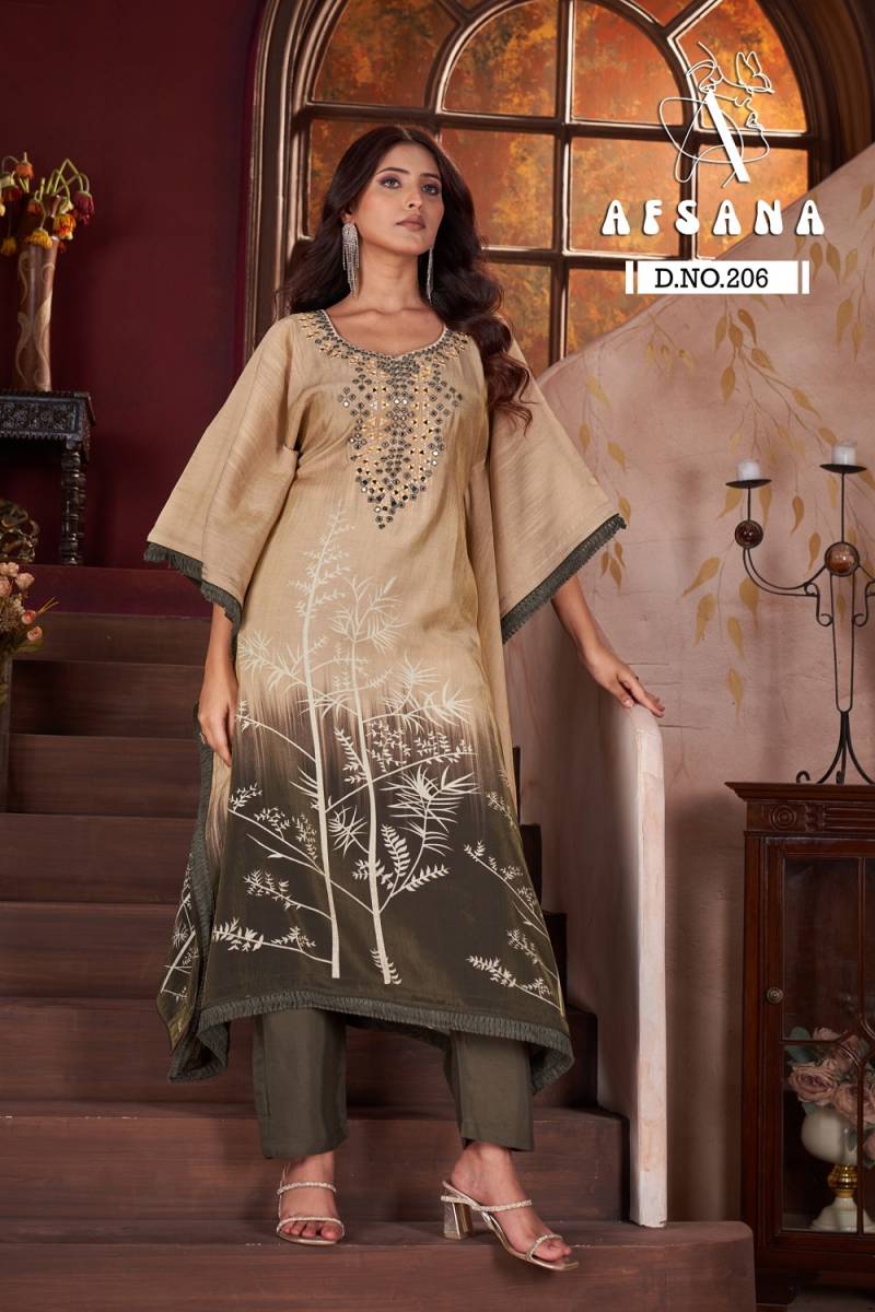Afsana 206 Modal Digital Printed Kaftans Collection