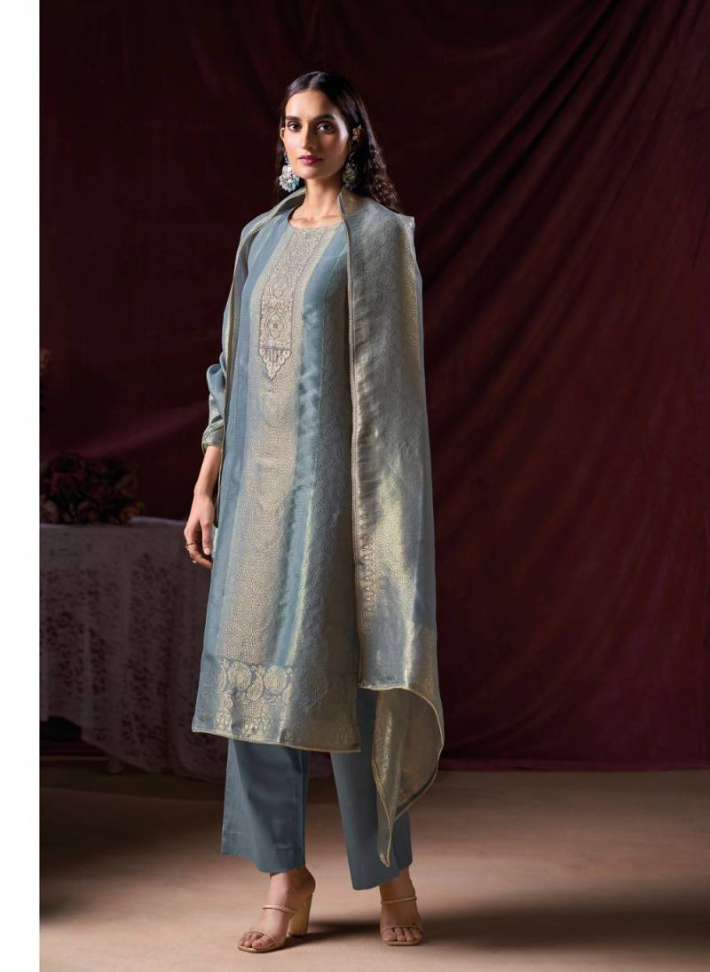 Ganga Arnisa Bemberg Silk Embroidered Salwar Suit Collection