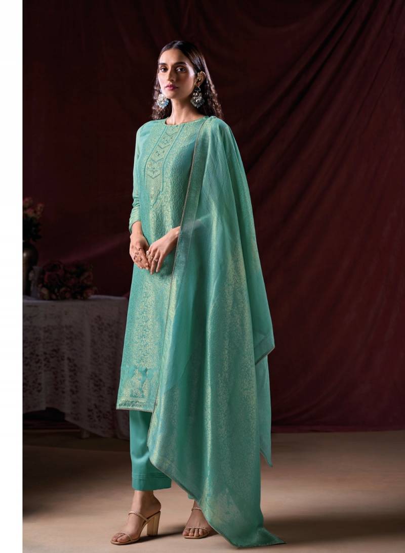 Ganga Arnisa Bemberg Silk Embroidered Salwar Suit Collection