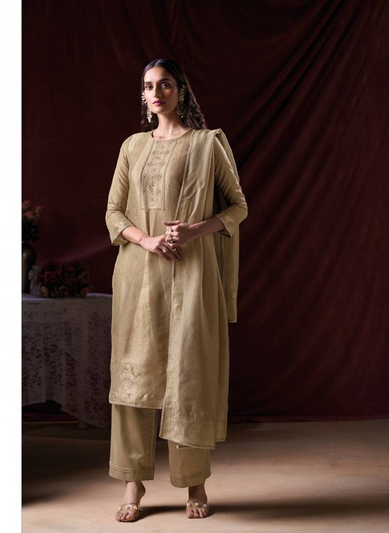 Ganga Arnisa Bemberg Silk Embroidered Salwar Suit Collection