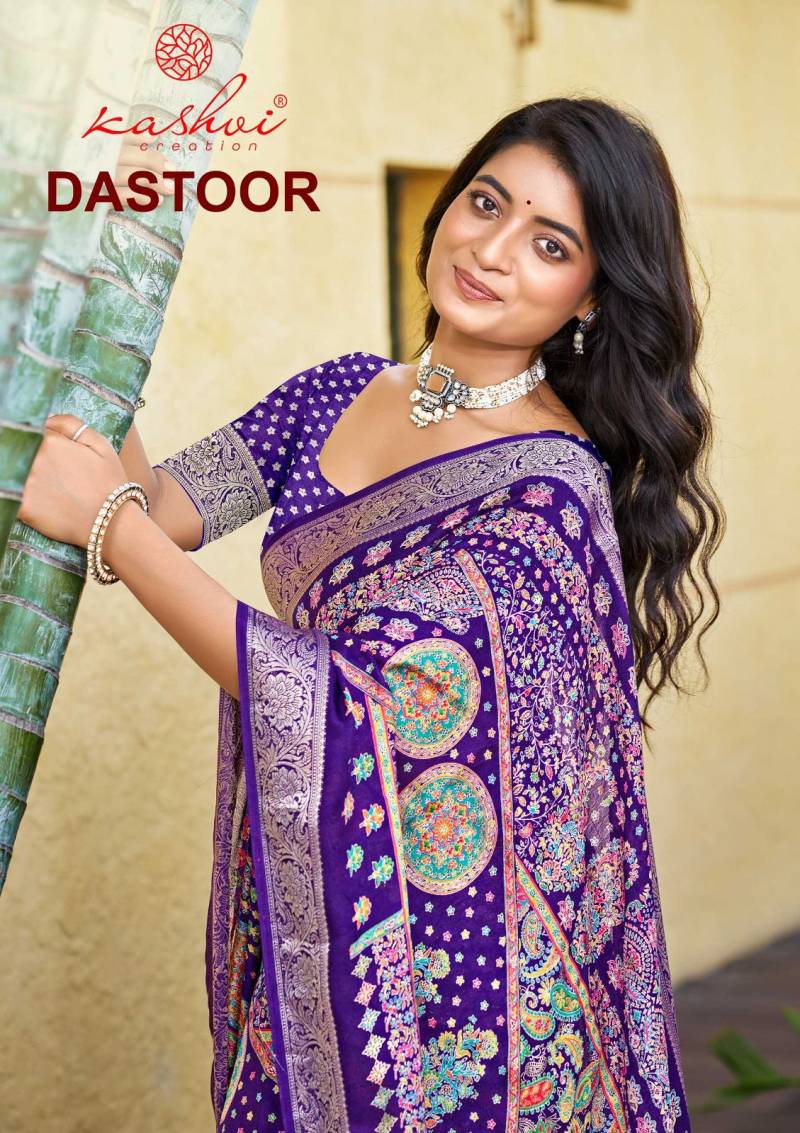 Kashvi Dastoor Viscose Foil Printed Fancy Saree Collection