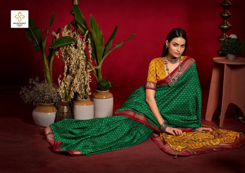 Shubh Shree Shristi Wealvet Tusser Silk Small Butty Print Saree Collection