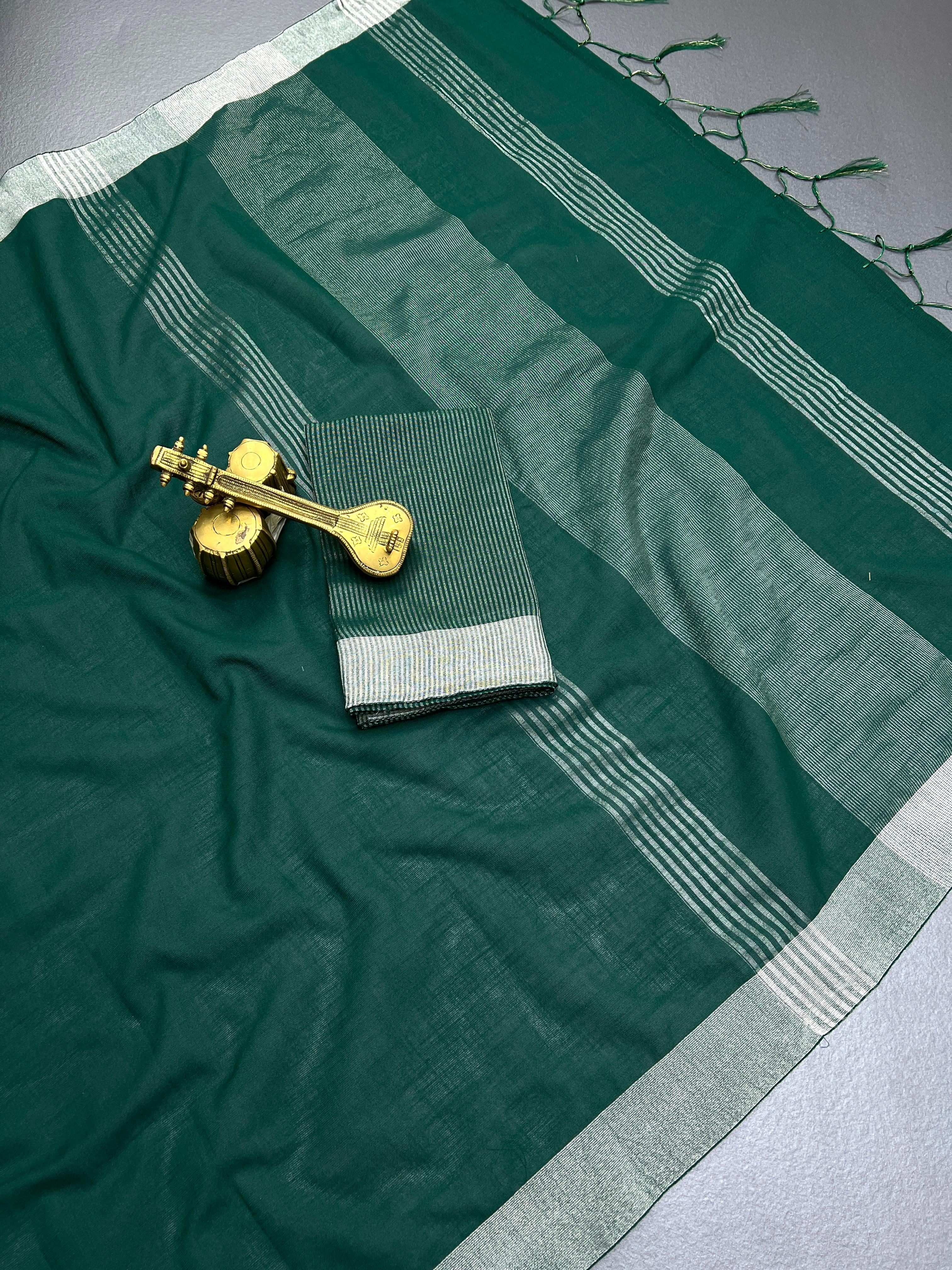 Sf Zalar Linen Plain Saree