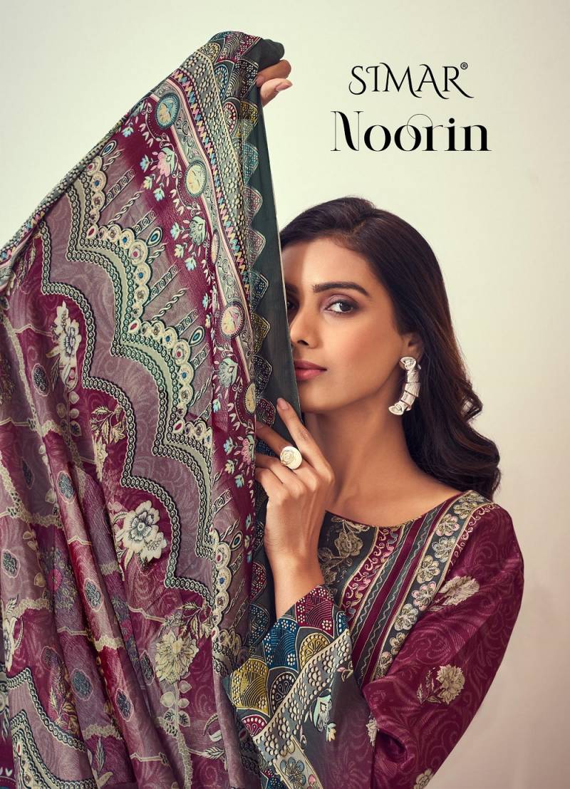 Glossy Simar Noorin Designer Crepe Printed Salwar Suit Collection