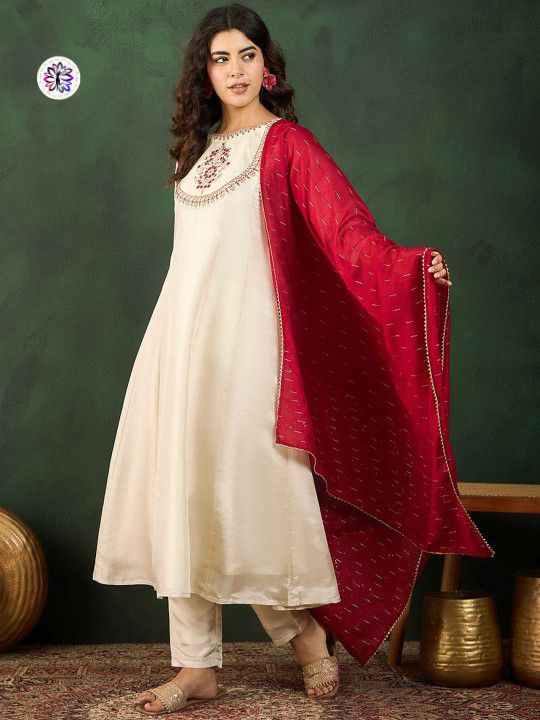 Lekha KL 4071 Vichitra Silk Embroidery Kurti Bottom With Dupatta