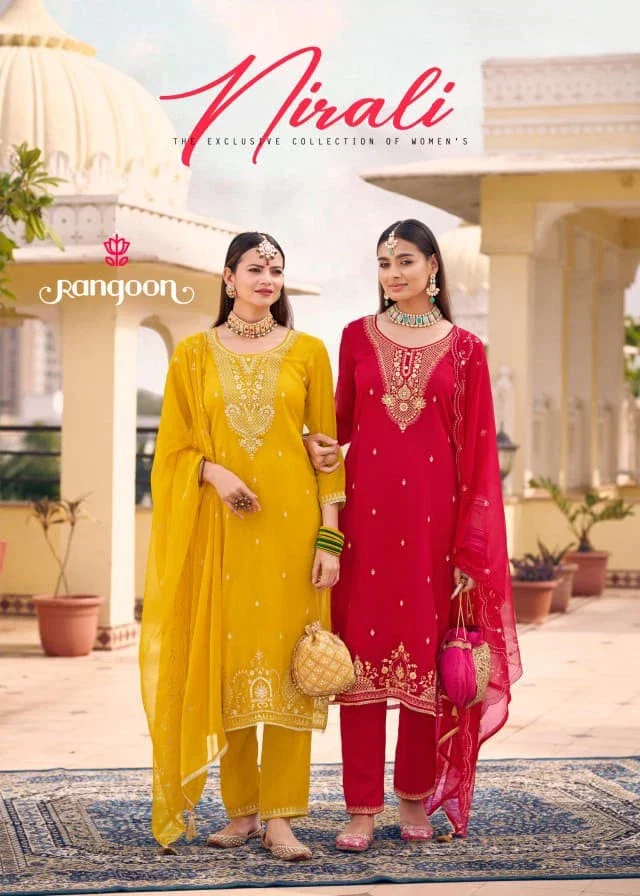 Rangoon Nirali Chiffon With Fancy Work Party Wear Collection
