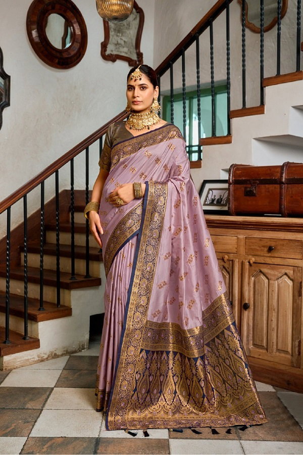 Meera 311 Party Wear Heavy Jari Weaving Worked Paithani Silk With Un Stitched Blouse 