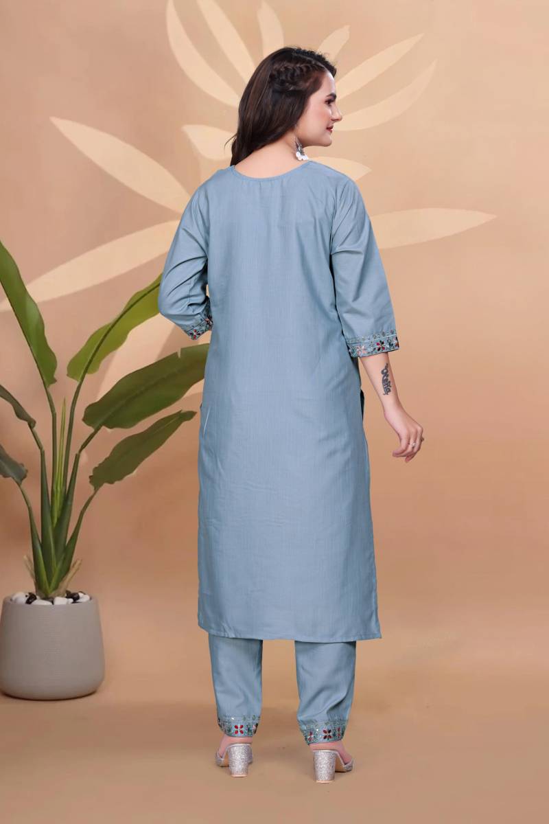 Shiv 1261 Cotton Embroidery Worked Kurti With Bottom Collection