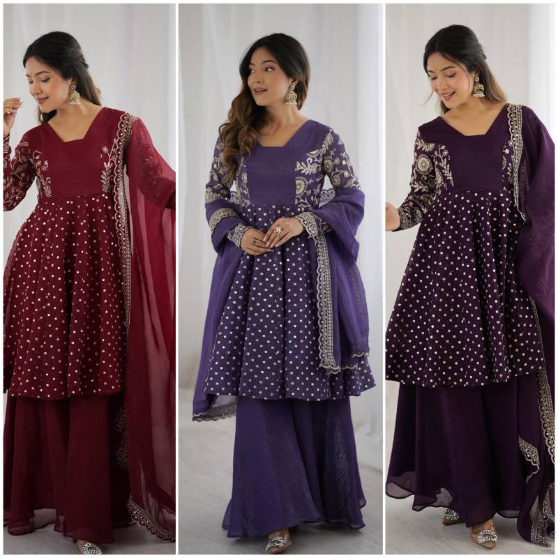 Ruhi Z 3134 Crunchy Silk Embroidered Suits Collection