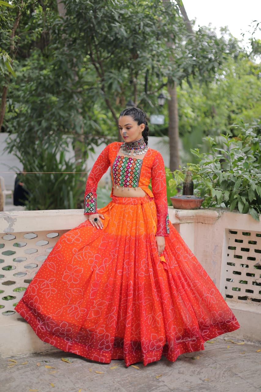 Lekha KA 5049 Georgette Bandhani Print With Patch Work Lehenga Choli