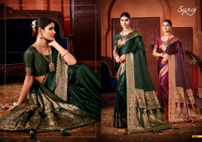 Saroj Sophia Satin Swarovski Vol 2 Satin Silk Saree