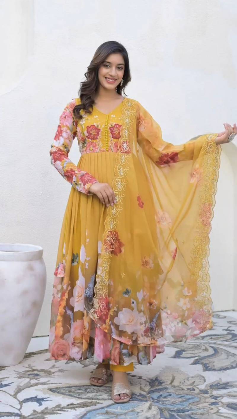 Ruhi Z 3144 Georgette Digital Printed Gown Collection