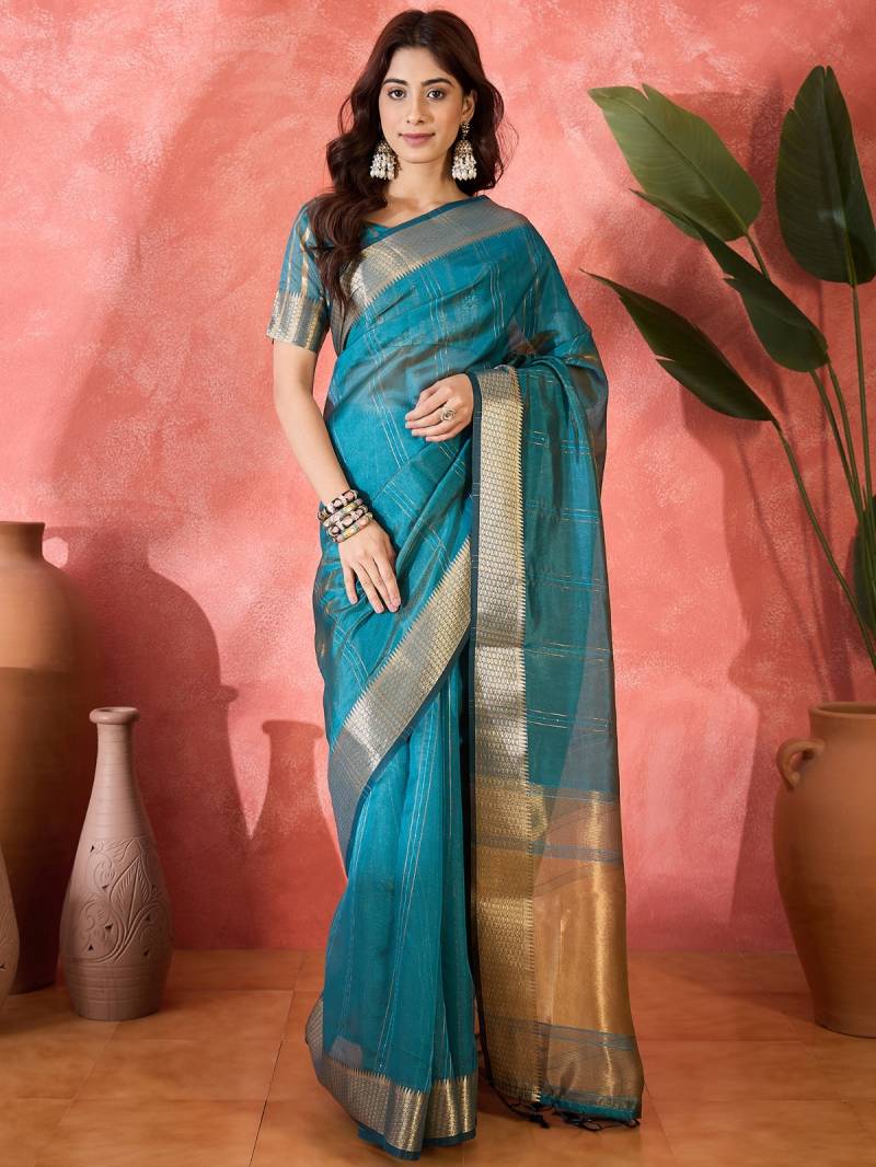Cp 8556 Organza Jacquard Worked Saree Collection