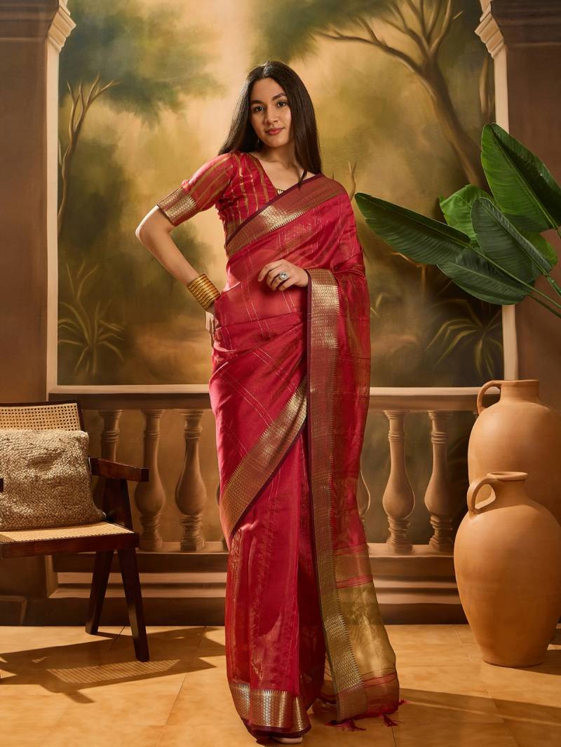 Cp 8556 Organza Jacquard Worked Saree Collection