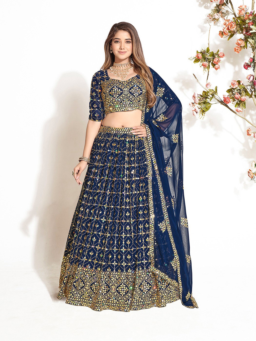 Shee Star LC34 Georgette Sequins And Embroidery Lehenga Choli