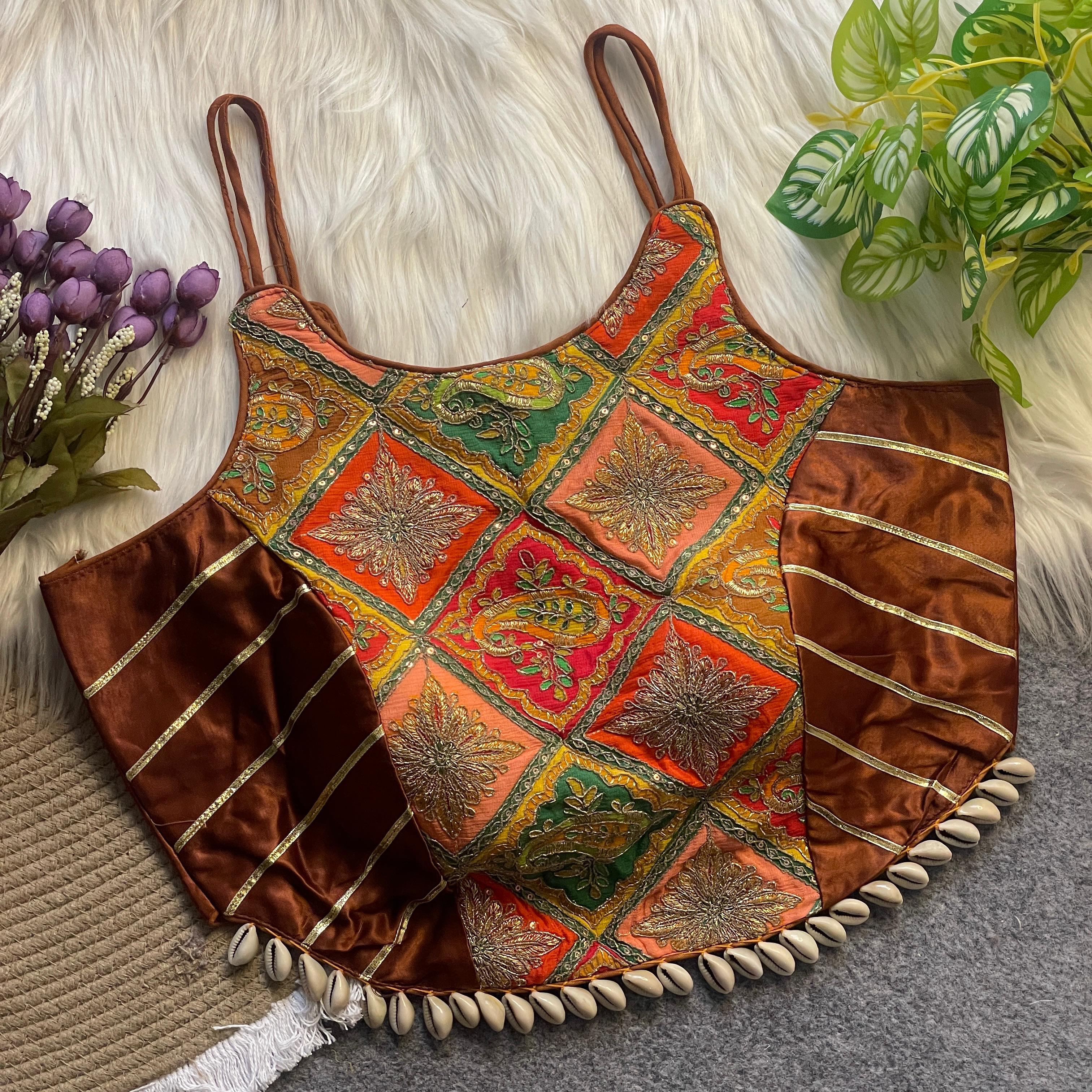 Pih Navrang Kediyu Crepe And Gajji Silk Multi Work Blouse