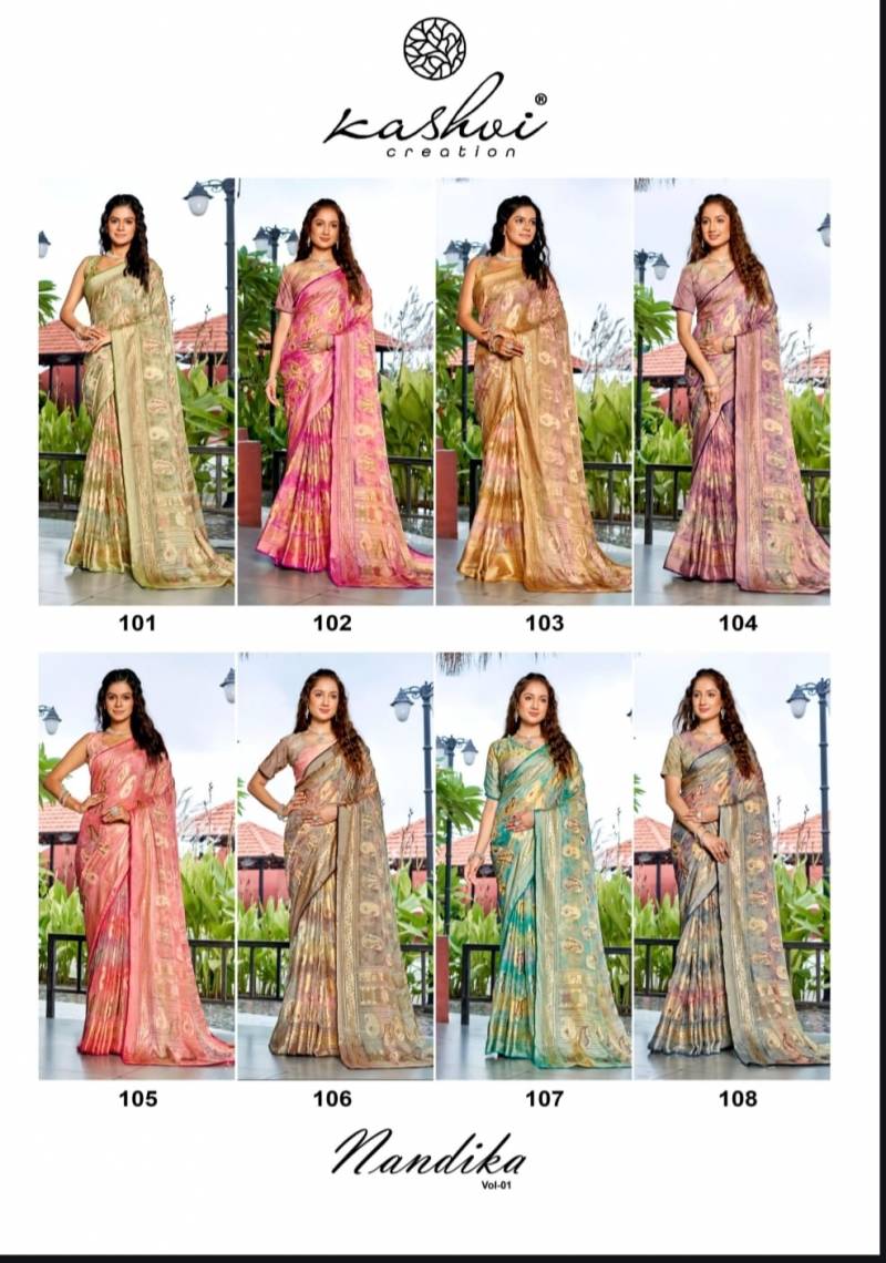 Kashvi Nandika Vol 1 Brasso Festival Wear Saree Collection