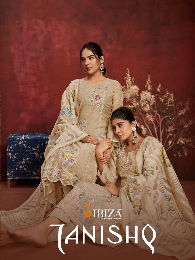 Ibiza Tanishq Silk Embroidery Work Salwar Suits Collection