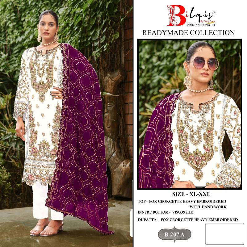 Bilqis B 207 A To D Faux Georgette Festival Wear Salwar Suit Collection
