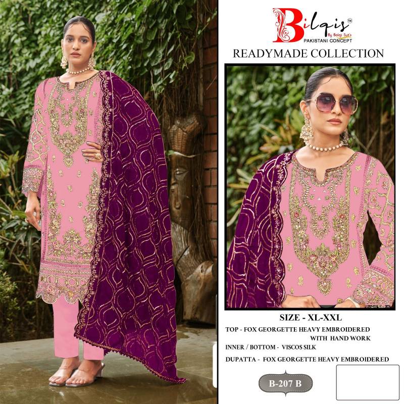 Bilqis B 207 A To D Faux Georgette Festival Wear Salwar Suit Collection