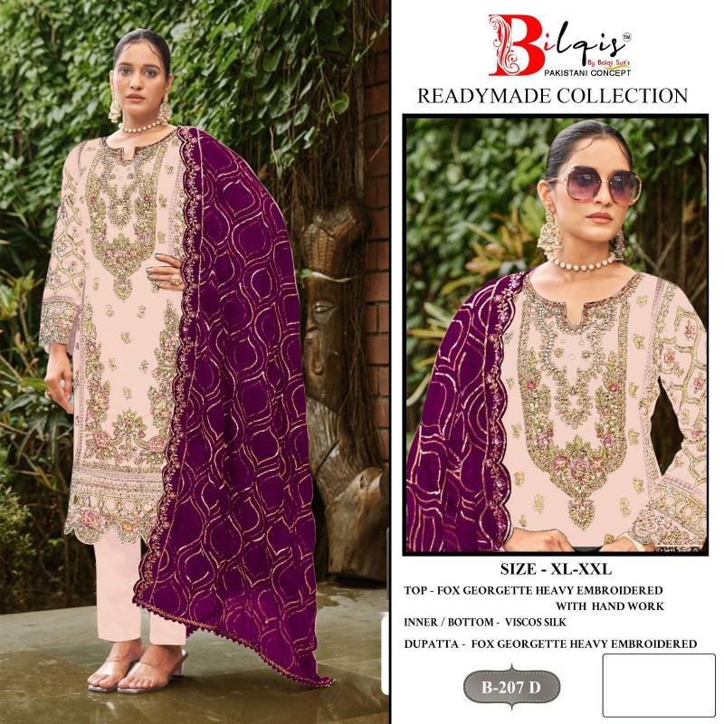 Bilqis B 207 A To D Faux Georgette Festival Wear Salwar Suit Collection