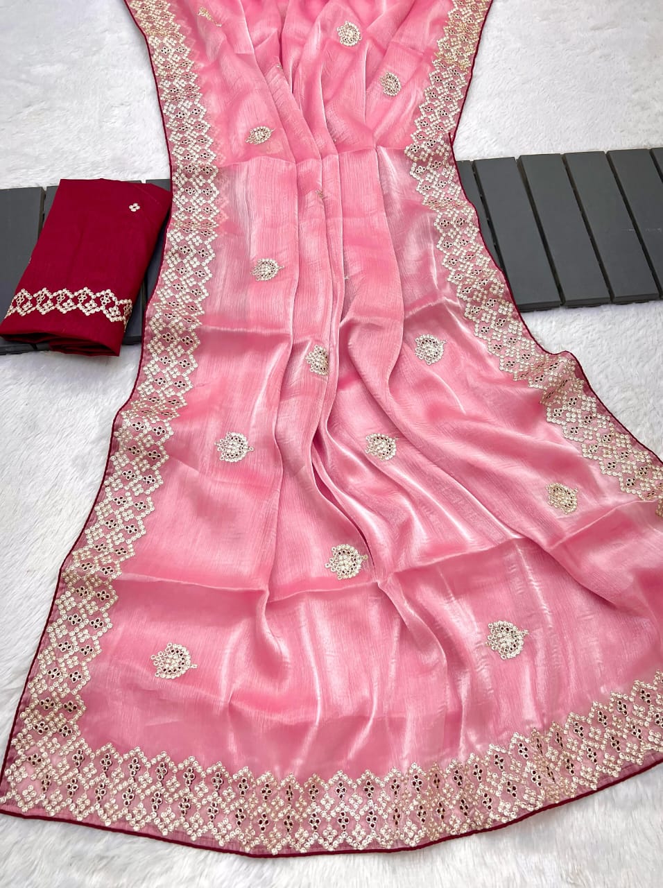 Lekha Jag 02 Jimmy Choo Embroidery Worked Saree