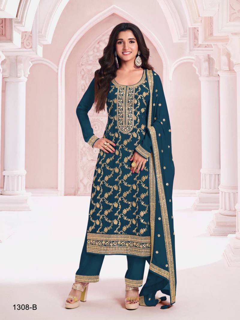 Tf 1308 A To B Designer Viscose Embroidery Salwar Suit Collection