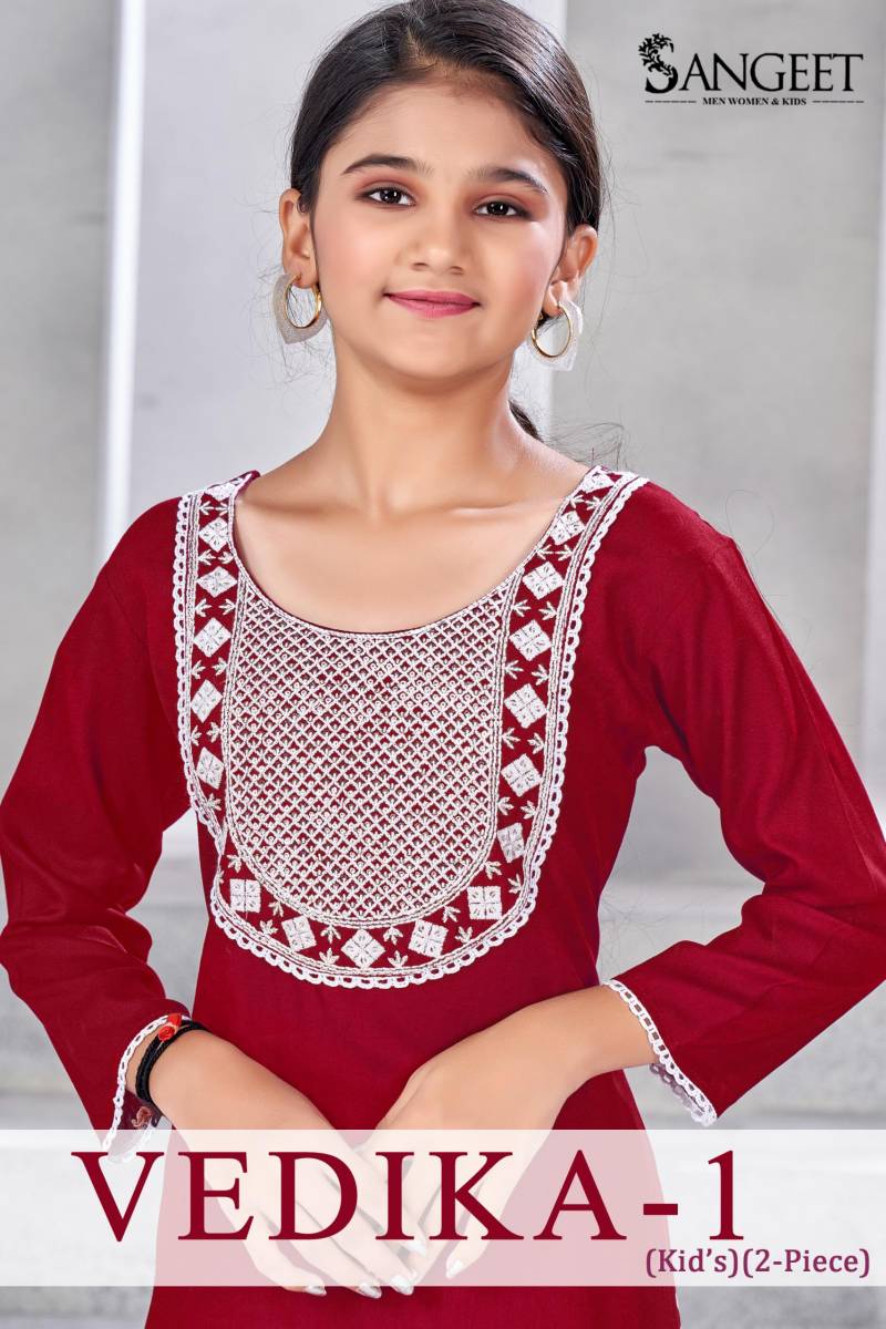 Sangeet Vedika Vol 1 Kids Wear Viscose Embroidery Readymade Collection