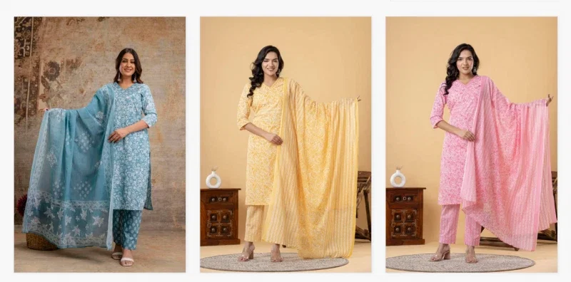 Naisha K 282 Vol 7 Cotton Printed Kurti Bottom With Dupatta