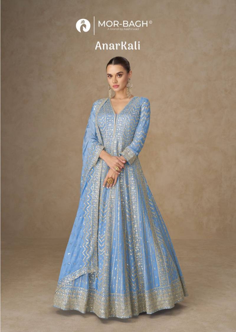 Aashirwad Mor Bagh Anarkali Chinon Silk Embroidered Gown