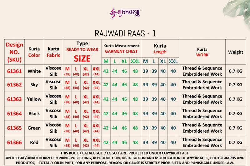 Shubhvastra Rajwadi Raas Vol 1 Traditional Kurta Festival Wear Collection