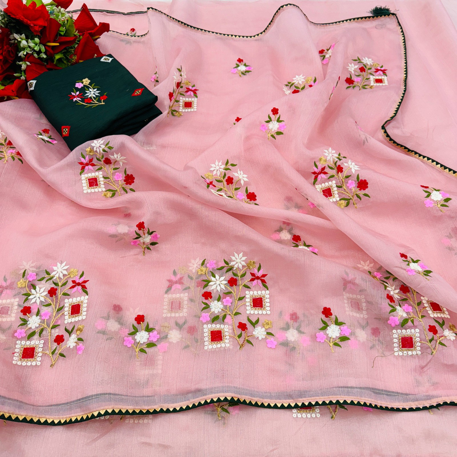 Lekha Jag 06 Organza Embroidery Saree Collection