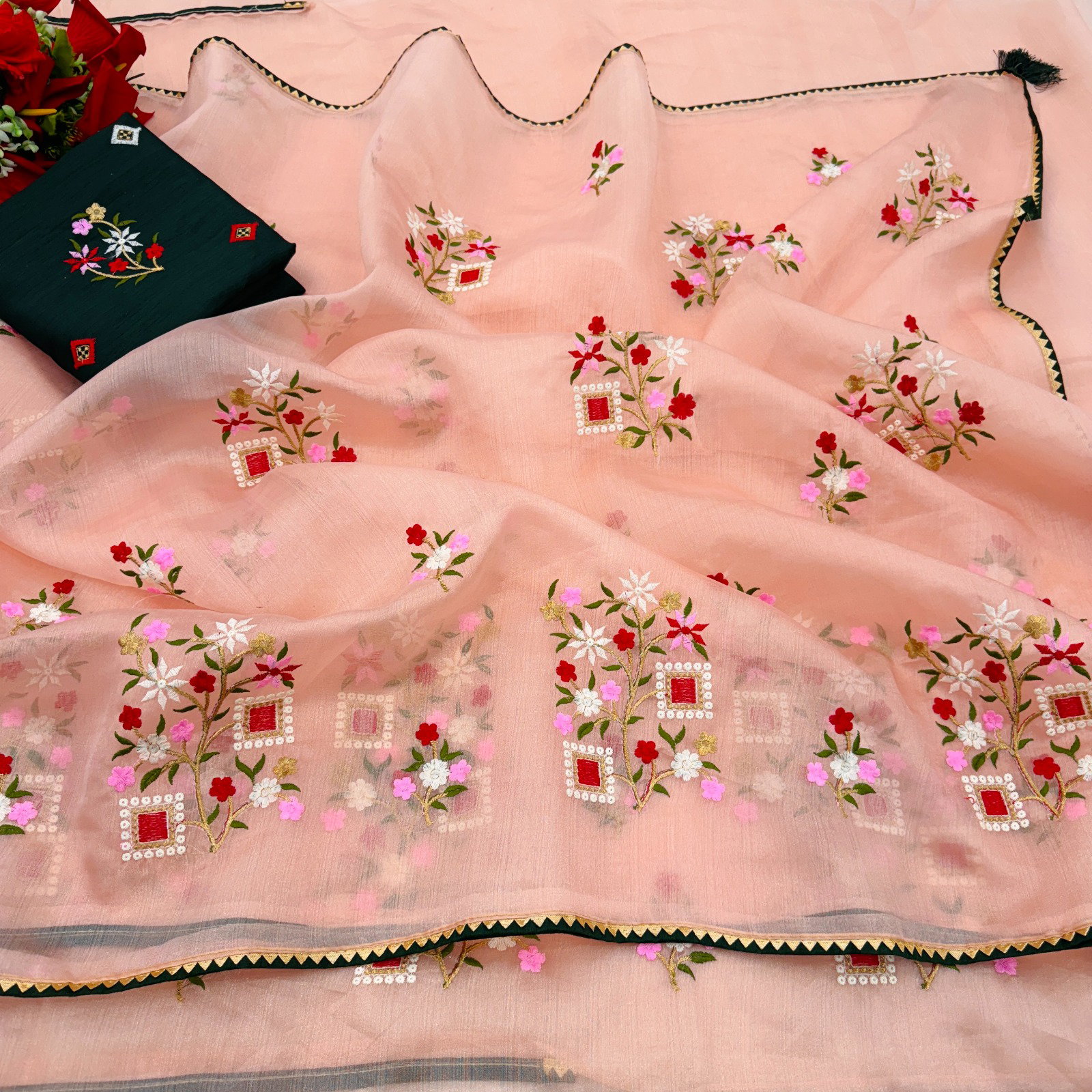 Lekha Jag 06 Organza Embroidery Saree Collection