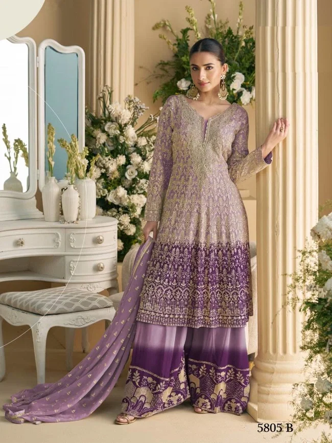 Virasat Hit 5805 Premium Georgette Embroidered Suits Collection