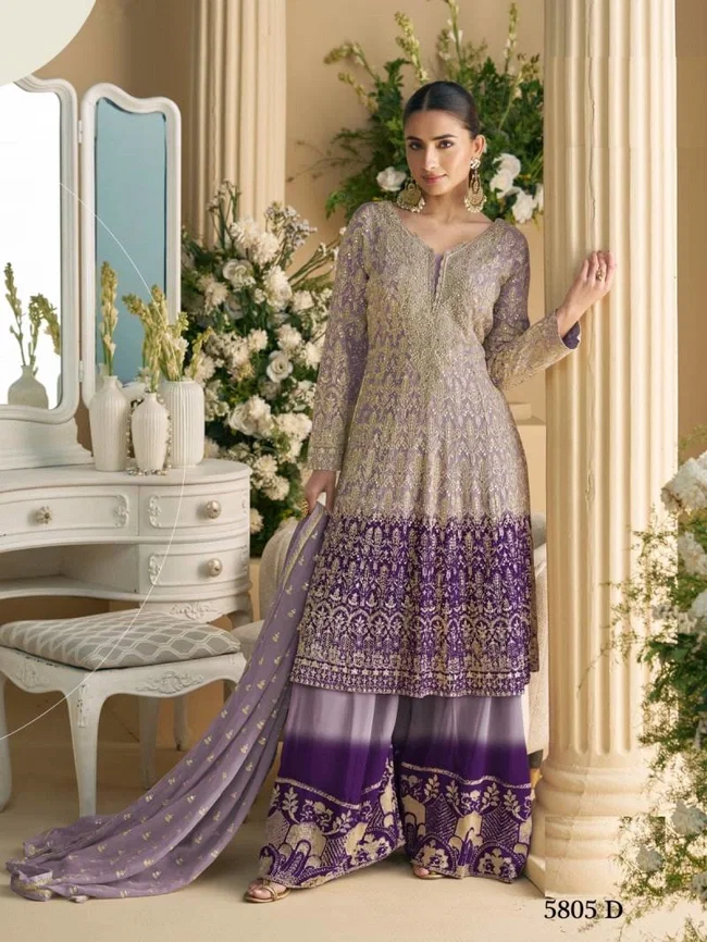 Virasat Hit 5805 Premium Georgette Embroidered Suits Collection