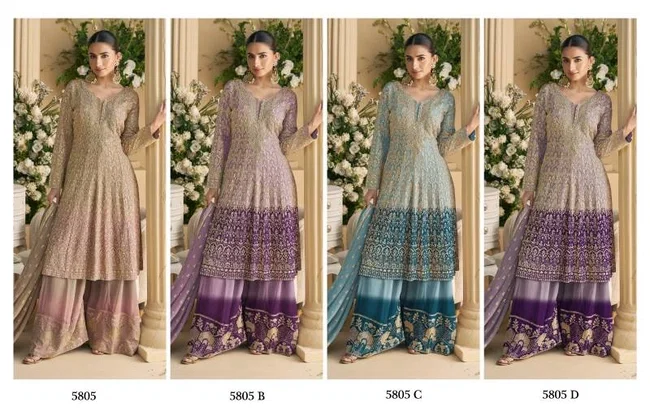 Virasat Hit 5805 Premium Georgette Embroidered Suits Collection