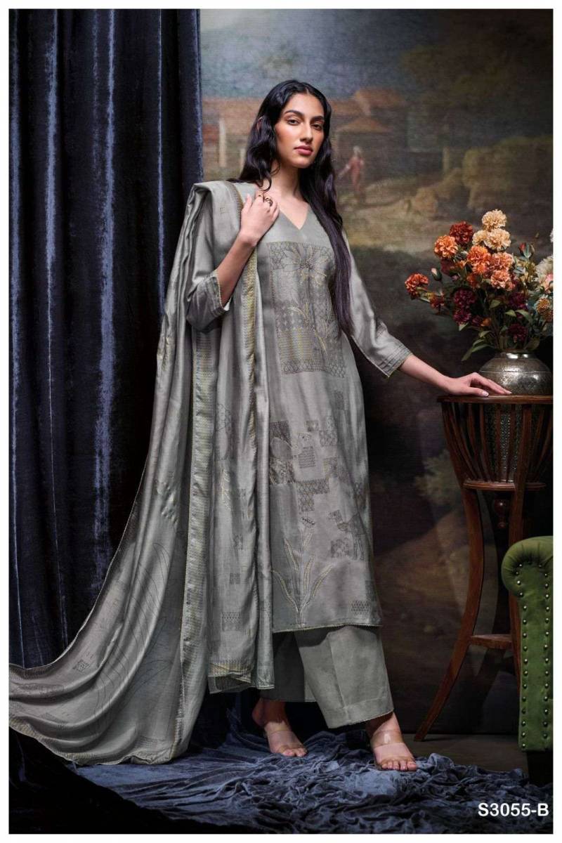 Ganga Aavya 3055 Bemberg Russian Silk Salwar Suit Collection