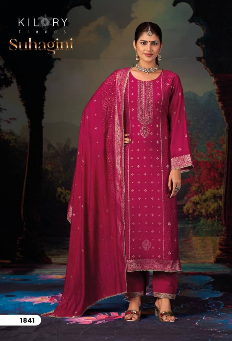 Kilory Suhagini Masleen Silk Printed Salwar Suit Collection