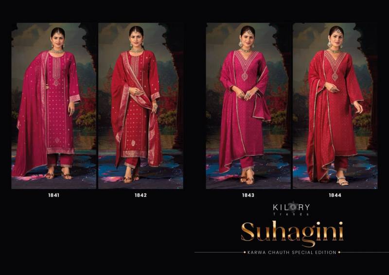 Kilory Suhagini Masleen Silk Printed Salwar Suit Collection